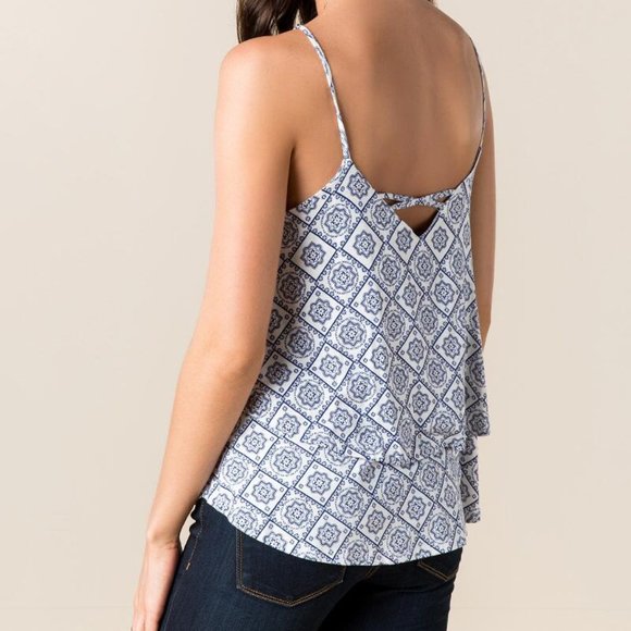 Francesca's Printed layered Tank Top - Picture 2 of 6